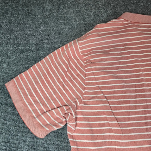 IZOD Men's Striped Polo Shirt 4XL Salmon White Short Sleeve Casual Golf - Picture 12 of 13